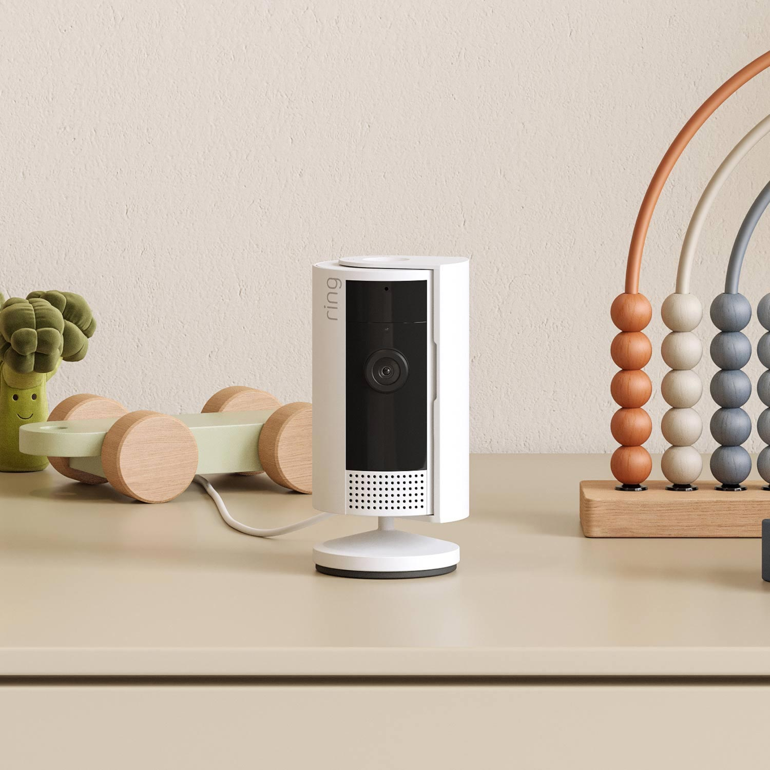 kidde bekabelde slimme rook- en koolmonoxidemelder binnencamera 2e generatie werkt met het ring alarm-beveiligingssysteem